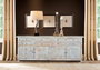 GINER Y COLOMER Buffet en bois de manguier blanc vieilli